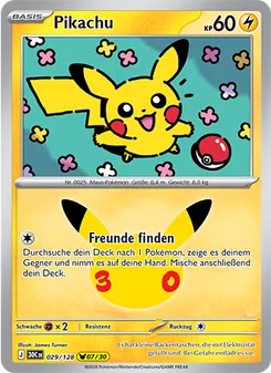 Karte Pikachu aus 30 Jahre, Nummer 029/128