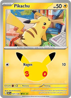 Karte Pikachu aus 30 Jahre, Nummer 031/128