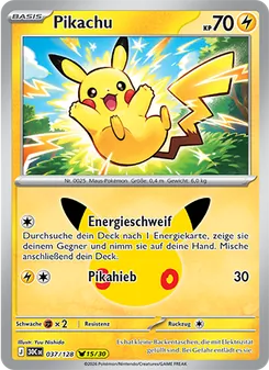 Karte Pikachu aus 30 Jahre, Nummer 037/128