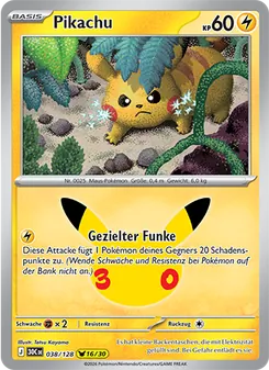 Karte Pikachu aus 30 Jahre, Nummer 038/128