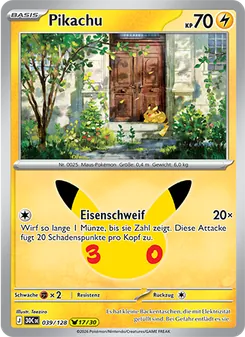 Karte Pikachu aus 30 Jahre, Nummer 039/128