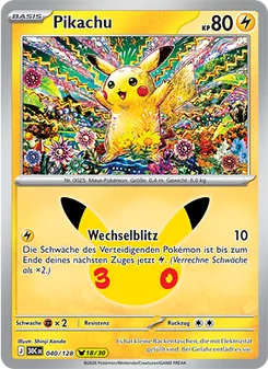 Karte Pikachu aus 30 Jahre, Nummer 040/128