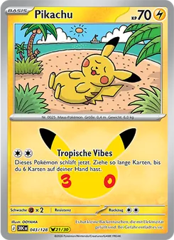 Karte Pikachu aus 30 Jahre, Nummer 043/128
