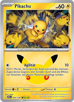 Karte Pikachu aus 30 Jahre, Nummer 044/128