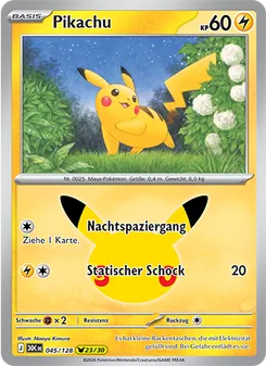 Karte Pikachu aus 30 Jahre, Nummer 045/128