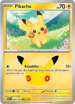 Karte Pikachu aus 30 Jahre, Nummer 047/128