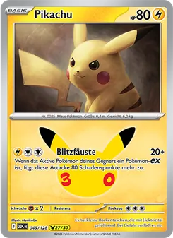 Karte Pikachu aus 30 Jahre, Nummer 049/128