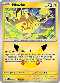 Karte Pikachu aus 30 Jahre, Nummer 051/128