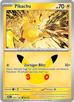 Karte Pikachu aus 30 Jahre, Nummer 052/128