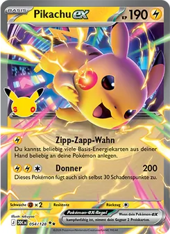 Karte Pikachu-ex aus 30 Jahre, Nummer 054/128