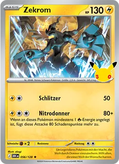 Karte Zekrom aus 30 Jahre, Nummer 056/128