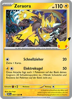 Karte Zeraora aus 30 Jahre, Nummer 057/128