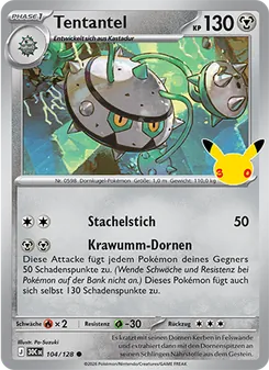 Karte Tentantel aus 30 Jahre, Nummer 104/128