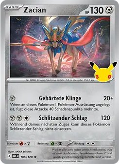 Karte Zacian aus 30 Jahre, Nummer 106/128