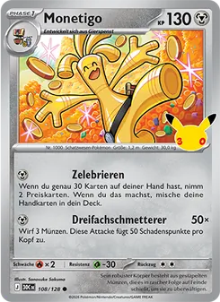 Karte Monetigo aus 30 Jahre, Nummer 108/128