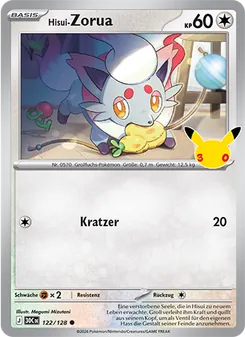 Karte Hisui-Zorua aus 30 Jahre, Nummer 122/128