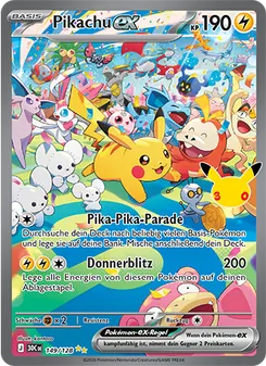 Karte Pikachu-ex aus 30 Jahre, Nummer 149/128