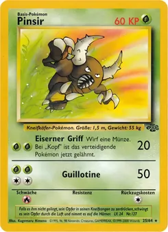 Karte Pinsir aus Dschungel, Nummer 25/64