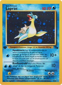 Karte Lapras aus Fossil, Nummer 10/62