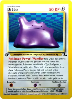 Karte Ditto aus Fossil, Nummer 18/62