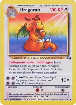 Karte Dragoran aus Fossil, Nummer 19/62