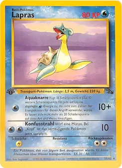 Karte Lapras aus Fossil, Nummer 25/62