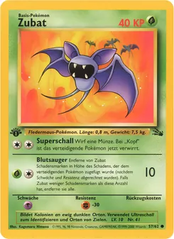 Karte Zubat aus Fossil, Nummer 57/62