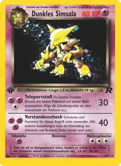 Karte Dunkles Simsala aus Team Rocket, Nummer 1/82