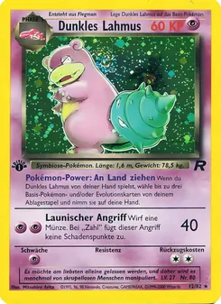 Karte Dunkles Lahmus aus Team Rocket, Nummer 12/82