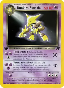 Karte Dunkles Simsala aus Team Rocket, Nummer 18/82