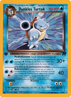 Karte Dunkles Turtok aus Team Rocket, Nummer 20/82