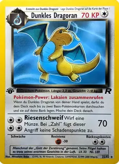 Karte Dunkles Dragoran aus Team Rocket, Nummer 22/82
