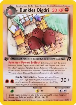 Karte Dunkles Digdri aus Team Rocket, Nummer 23/82