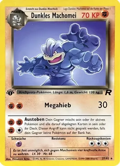 Karte Dunkles Machomei aus Team Rocket, Nummer 27/82