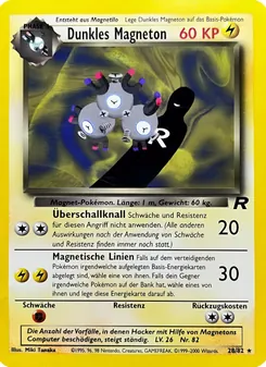 Karte Dunkles Magneton aus Team Rocket, Nummer 28/82
