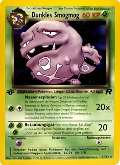 Karte Dunkles Smogmog aus Team Rocket, Nummer 31/82