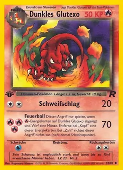 Karte Dunkles Glutexo aus Team Rocket, Nummer 32/82