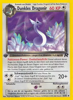 Karte Dunkles Dragonir aus Team Rocket, Nummer 33/82