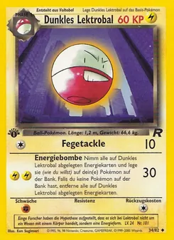 Karte Dunkles Lektrobal aus Team Rocket, Nummer 34/82