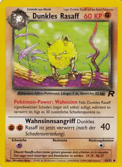 Karte Dunkles Rasaff aus Team Rocket, Nummer 43/82