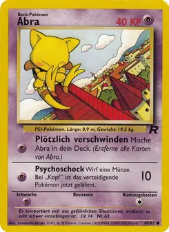 Karte Abra aus Team Rocket, Nummer 49/82