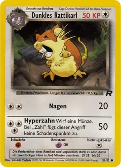 Karte Dunkles Rattikarl aus Team Rocket, Nummer 51/82
