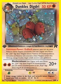 Karte Dunkles Digdri aus Team Rocket, Nummer 6/82