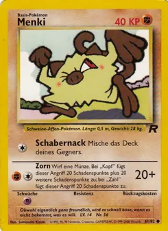 Karte Menki aus Team Rocket, Nummer 61/82