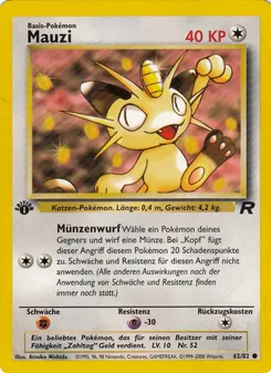 Karte Mauzi aus Team Rocket, Nummer 62/82