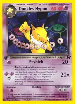 Karte Dunkles Hypno aus Team Rocket, Nummer 9/82