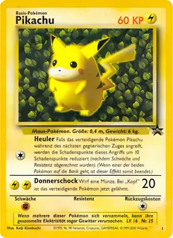 Karte Pikachu aus Wizards Black Star Promos, Nummer 1/53