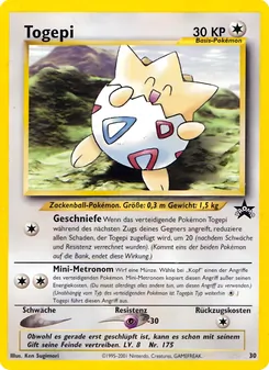 Karte Togepi aus Wizards Black Star Promos, Nummer 30/53