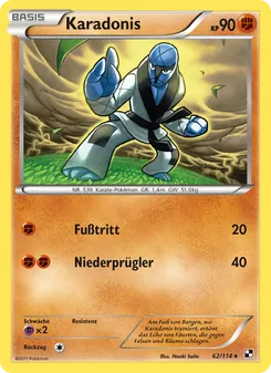Karte Karadonis aus Schwarz & Weiß, Nummer 62/114