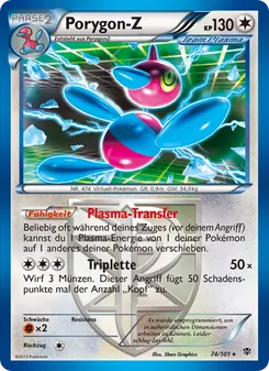 Karte Porygon-Z aus Plasma-Blaster, Nummer 74/101
